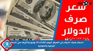 أسعار صرف الدولار في العراق اليوم الثلاثاء 29 يوليو وتأثيرها على السوق البنكية والموازية